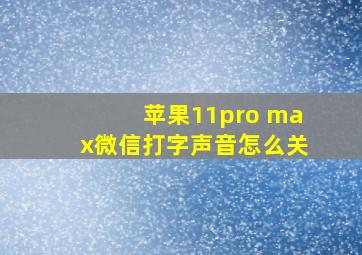 苹果11pro max微信打字声音怎么关